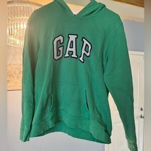 Gap Mens Hoodie Sweatshirt Green Pockets V Neck Long Sleeve L